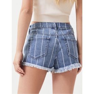 PACSUN striped denim jean shorts